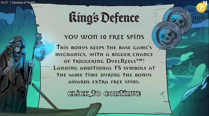 Dynasty of Death - kuanza Free Spins za King's Defence